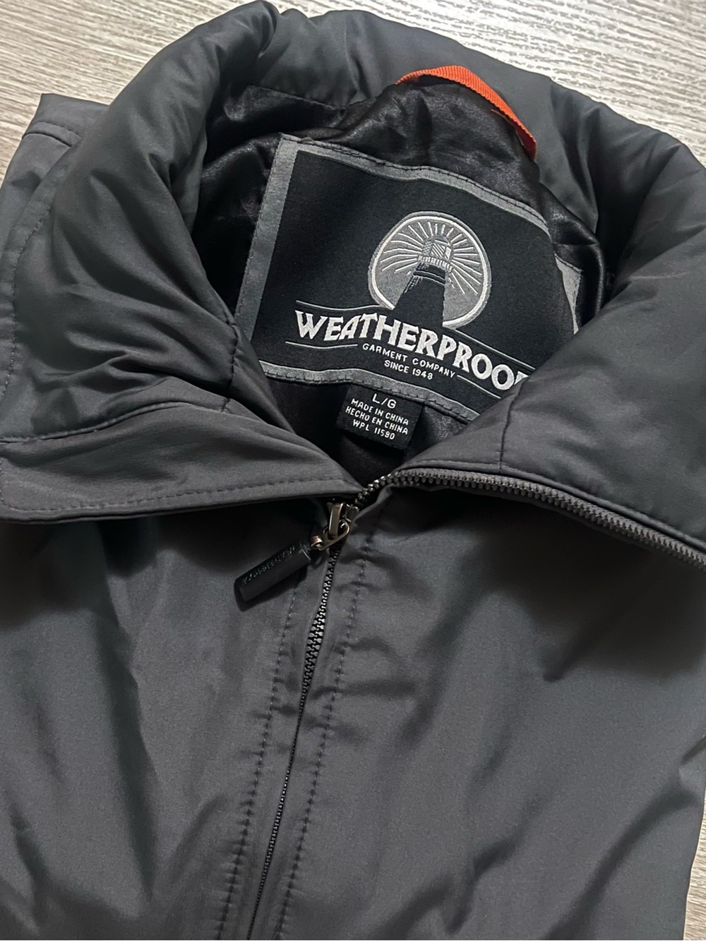 Men’s Utility Raincoat Weatherproof Jacket Charcoal Gray with Stand Collar